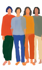 group of people, colorful illustration
