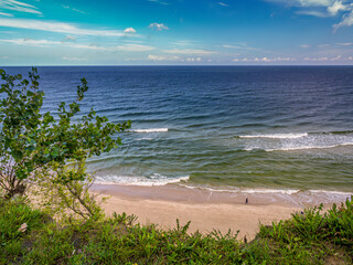 Beautiful view of sandy beach, Jastrzebia Gora, Poland