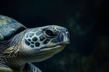 Obraz premium Olive Ridley Sea Turtle, Macro,Left side view