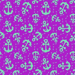 Summer sea anchors seamless pattern for fabrics and clothes and wrapping paper