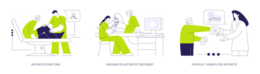Rheumatology abstract concept vector illustrations.