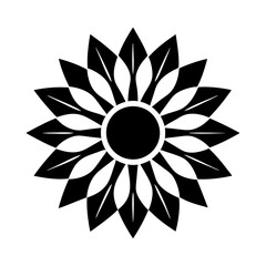 A sun and flower logo icon vector illustration.