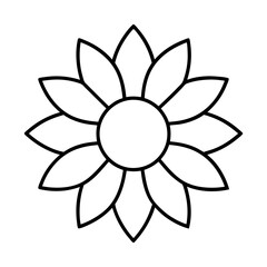 lotus flower isolated on white background line art icons.