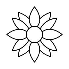 illustration of a flower line art vector logo icons.