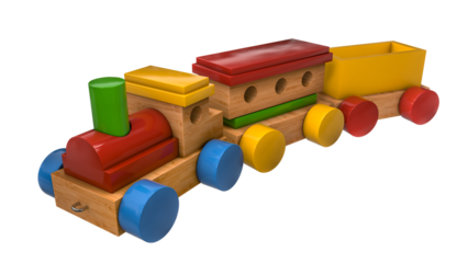 #D wood toy train