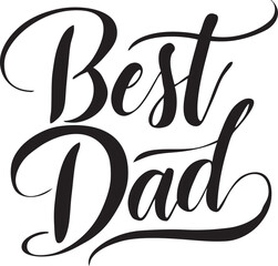 Obraz premium Best Dad typography silhouette vector art illustration