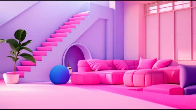 purple couch with lamp
