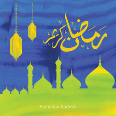 Ramadan Kareem design  vector illustration. Ramadan Kareem themes design concept with flat style vector illustration. Suitable for greeting card, poster and banner.