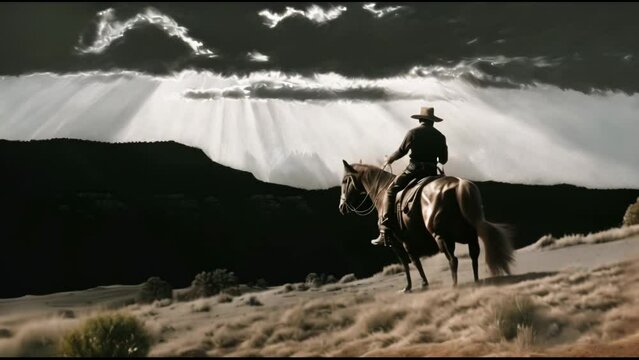 cowboy riding horse