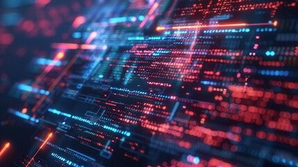 Futuristic 3D Interface with Coding and Web Development Elements