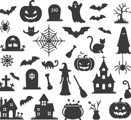 Vintage Halloween Elements Vector Design Collection