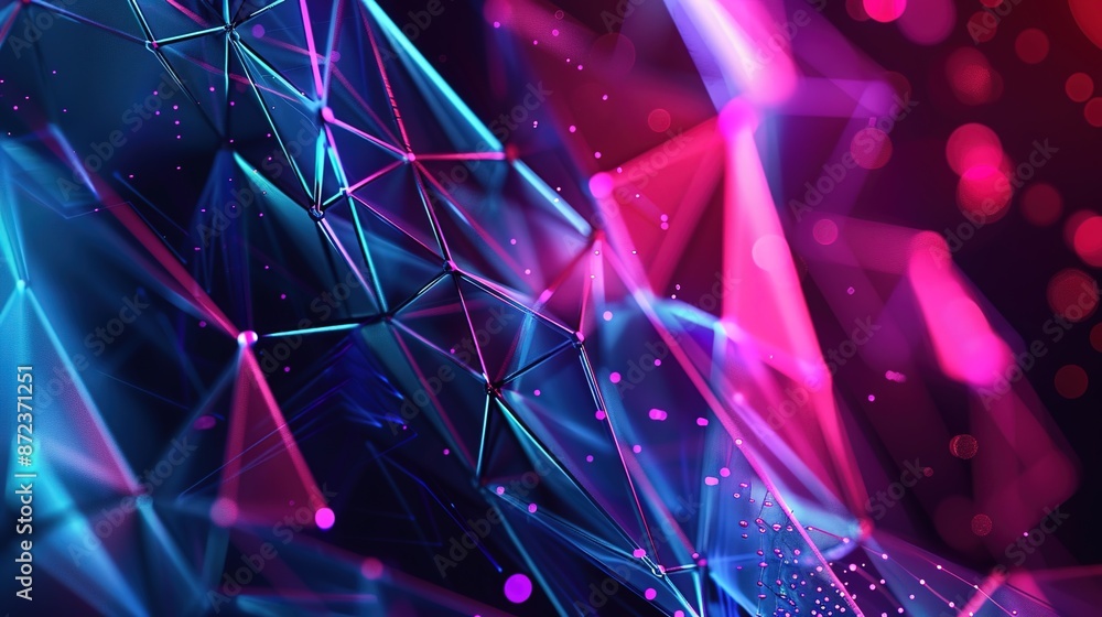 Poster futuristic 3d abstract background with web development inspiration