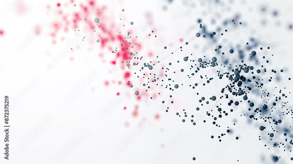 Poster abstract scientific data overlay with subtle biological textures on white background