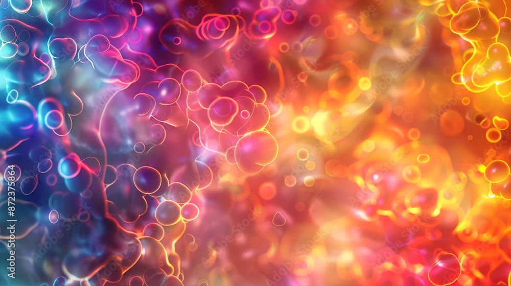 Poster intriguing abstract background of cell division in soft light gradient