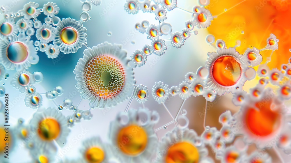 Aufkleber microscopic slides on clean light background for science and research concepts