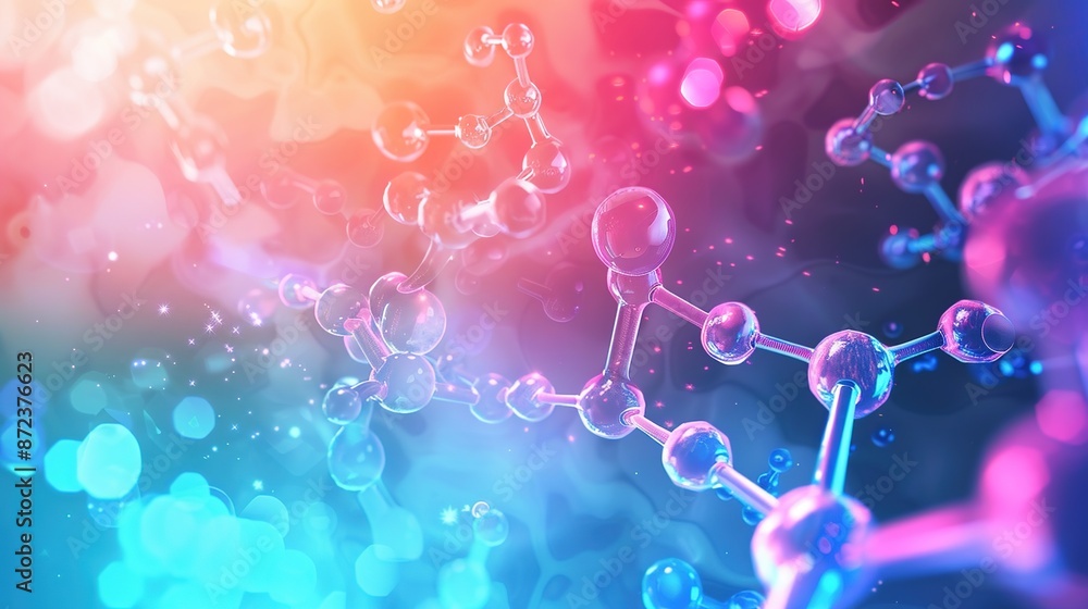 Poster futuristic molecular abstract background with clean design elements