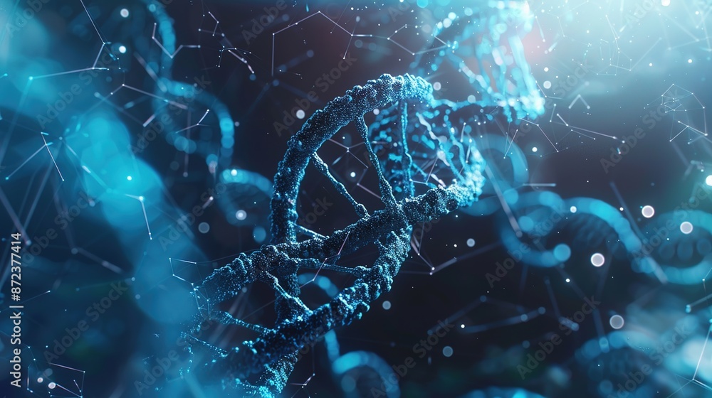 Poster futuristic dna structures abstract background