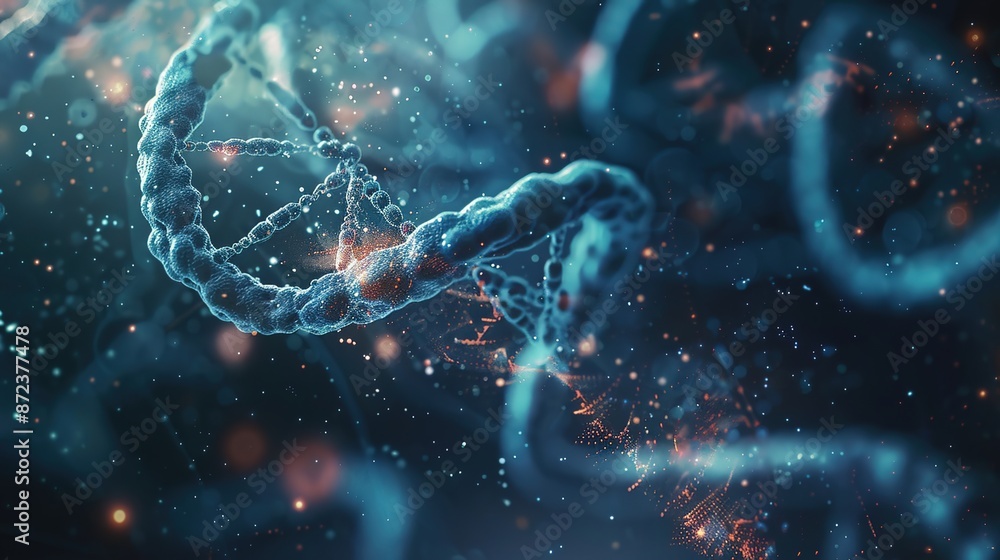 Poster futuristic dna abstract background with molecular structures