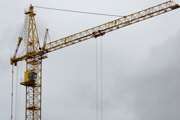 construction crane isolated on sky background