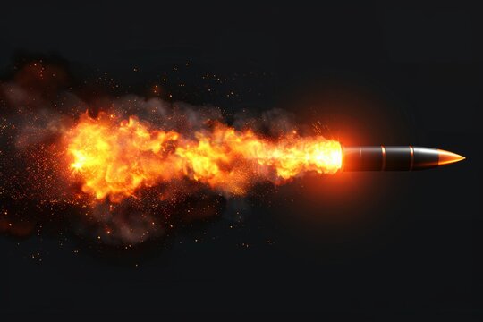 rocket launches into the sky with intense flames shooting out from its engines, propelling it into space with great force and power.