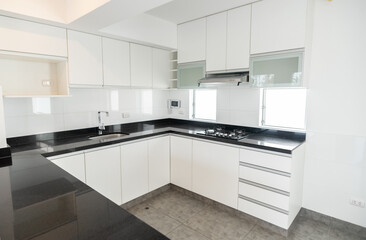 apartment kitchen with wall and base units