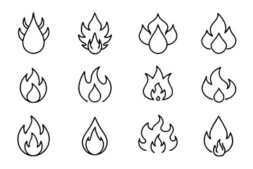 Fire element line art drawing beautiful elemental