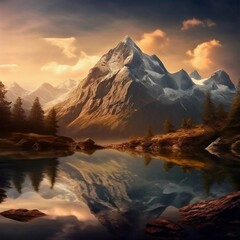 sunset in the mountains
