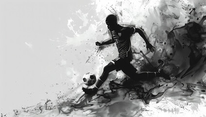 soccer football black and white abstract art
