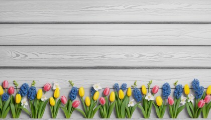 Spring background with cute flowers