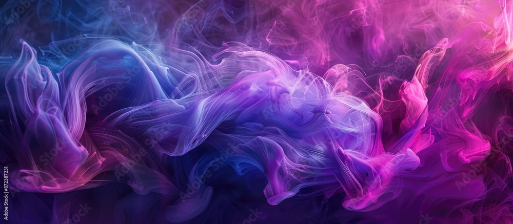 Poster a mesmerizing display of colorful abstract smoke is created by dynamic swirls in shades of purple an