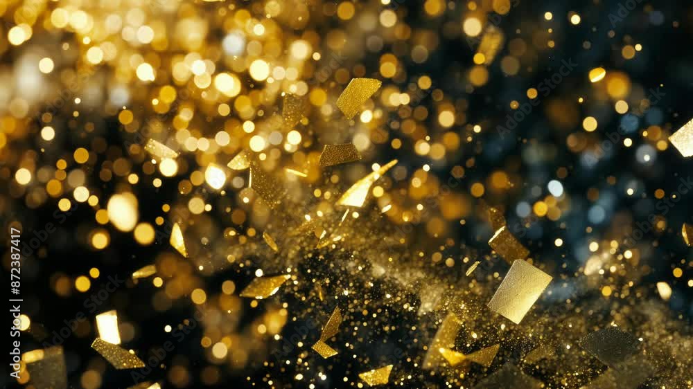 Wall mural golden dust and sparkles: magical particles swirl and shimmer, creating an enchanting atmosphere. pe