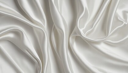 Fototapeta premium Elegant White Satin Drape with Textured Waves: Luxurious Background Design