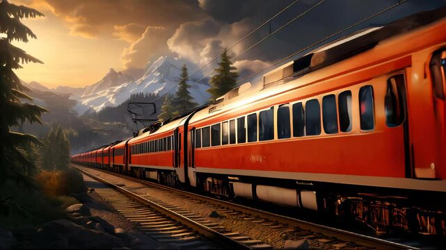 The train rides on rails and delivers goods and people by rail