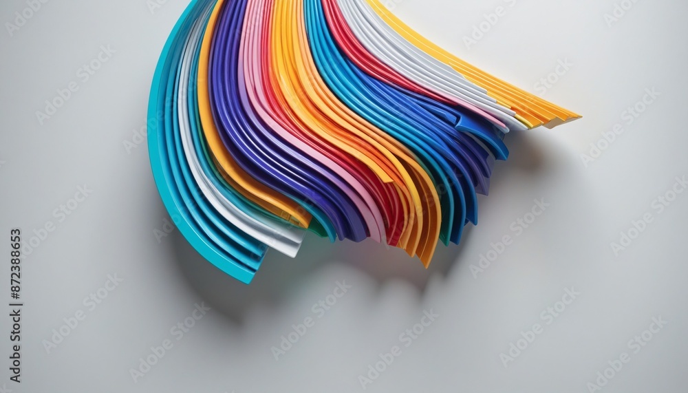 Poster modern minimalist design: gradient curve illustration in 3d render