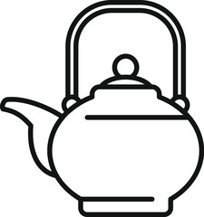 Simple line drawing of a traditional chinese teapot, perfect for representing tea ceremonies or asian culture