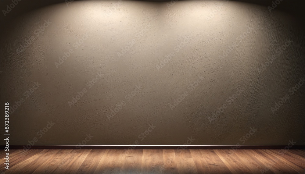 Poster empty studio room with a minimalist design showcasing a product presentation on a tabletop display, 