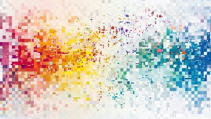 Colorful Pixelated Gradient Abstract Art