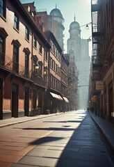 Fototapeta premium empty big city, illustration
