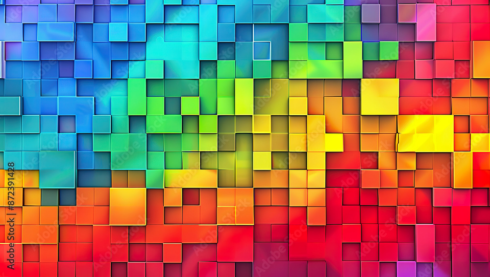 Poster colorful abstract background with overlapping squares