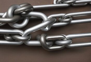 Fototapeta premium chain link metal steel wall paper
