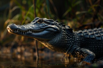 Fototapeta premium American Alligator, Macro,Left side view