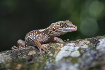 Fototapeta premium Common House Gecko, Macro,Left side view