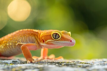 Full body view of Common House Gecko in natural habitat, full body shot, full body View