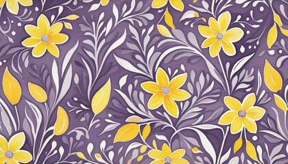 floral background watercolor with yellow and purple