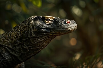 Komodo Dragon, Macro,Left side view