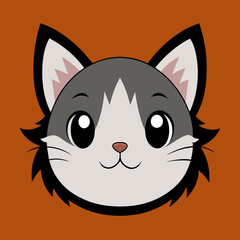 Discover the Charm Manga Style Cat Face Illustration