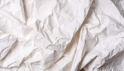 Obraz premium Recycled white creased paper background or cardboard surface from a paper box for packing for the designs decoration concept; with empty space; top view