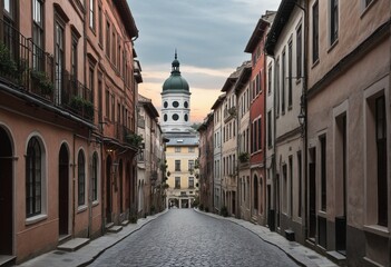 Fototapeta premium old urban city street