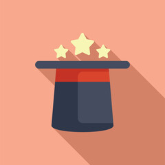 Magician's top hat making stars appear, perfect for themes of magic, illusion, and entertainment