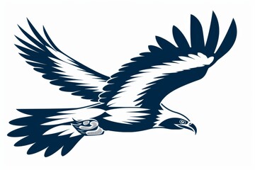Naklejka premium Bold illustration of an eagle with an American flag symbolizing freedom and strength in a powerful artistic design